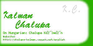 kalman chalupa business card